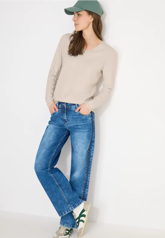 Thumbnail - Cecil Damen Two-Tone Pullover in Beige, Gr: XXL