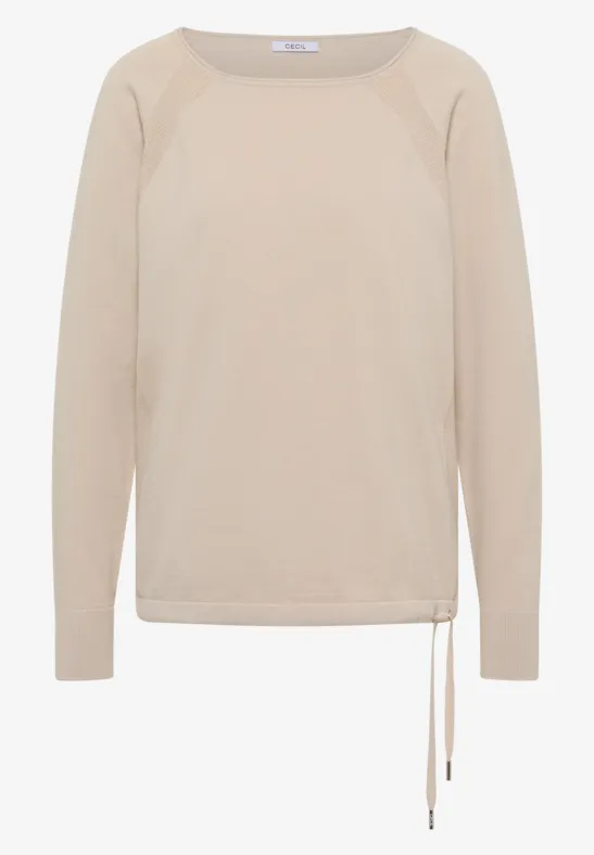 Thumbnail - Cecil Damen Pullover mit Strukturdetail in Beige, Gr: L