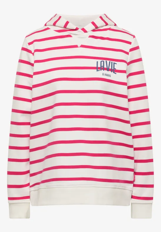 Thumbnail - Cecil Damen Hoodie mit Chestprint in Pink, Gr: L