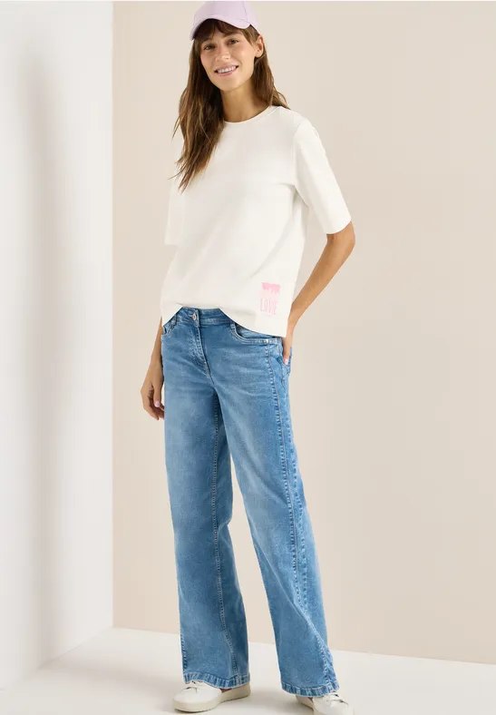 Thumbnail - Cecil Damen Sweatshirt mit Backprint in Weiß, Gr: XXL