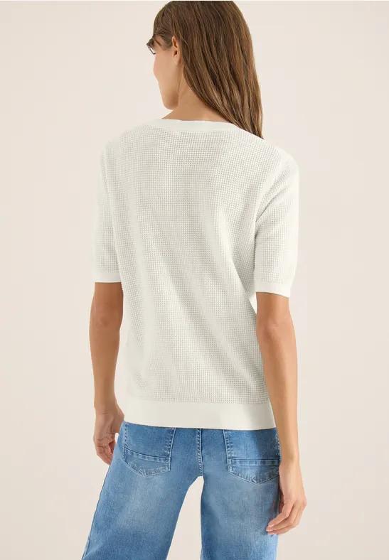 Kurzarm Pullover mit Struktur günstig online kaufen