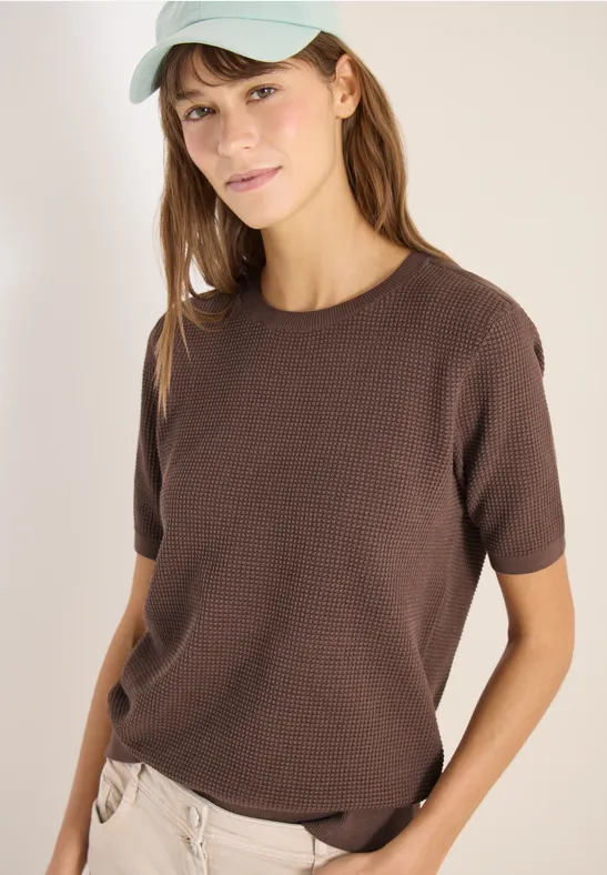cecil Kurzarm Pullover mit Struktur