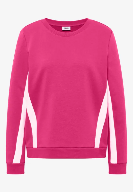 Thumbnail - Cecil Damen Colorblock Sweatshirt in Pink, Gr: L