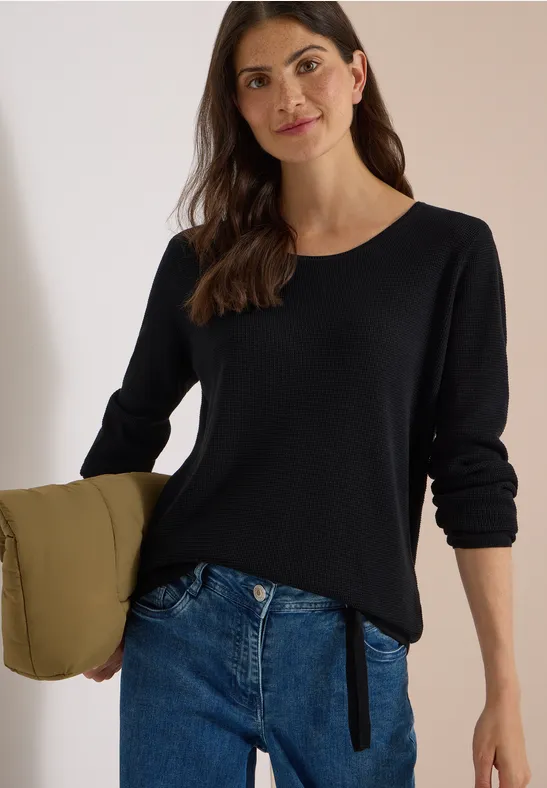 Pullover mit Rundhals und Struktur