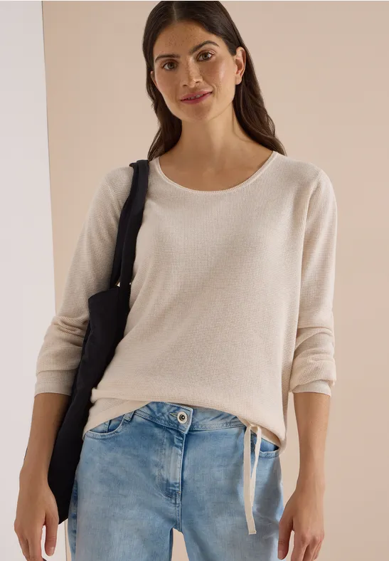 Pullover mit Rundhals und Struktur