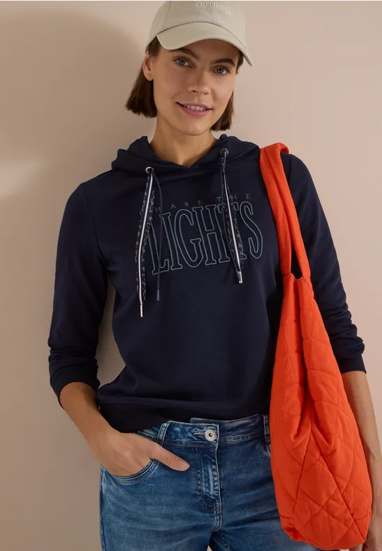 Sweatshirt mit Kapuze und Wording