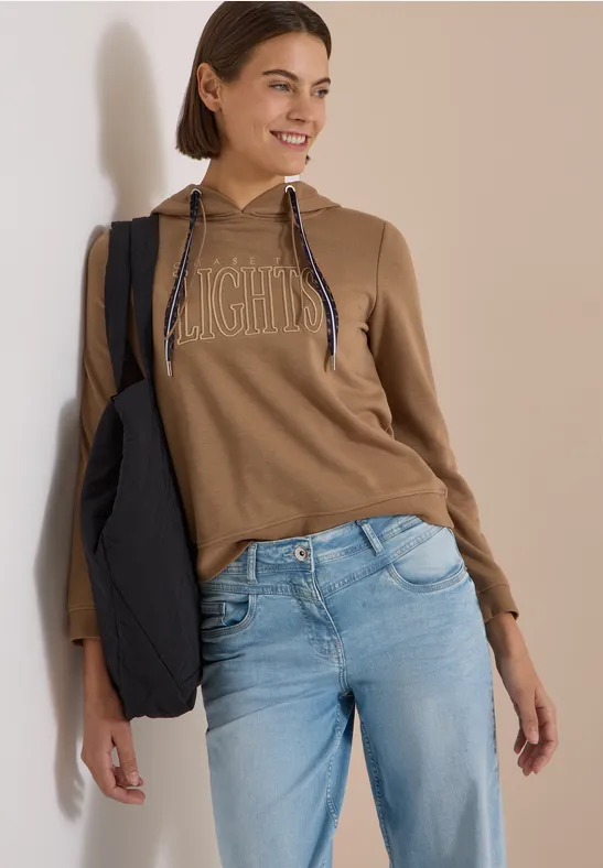 Sweatshirt mit Kapuze und Wording