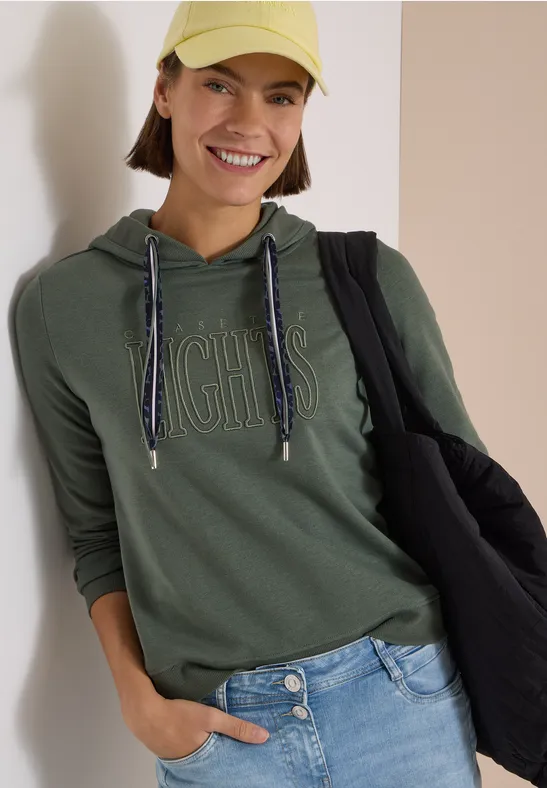 Sweatshirt mit Kapuze und Wording