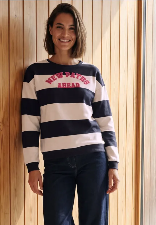 Sweatshirt met strepen en tekstprint