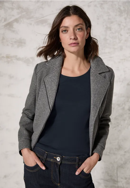Cecil Dames T-shirt in effen kleur in Blauw, Gr: XS