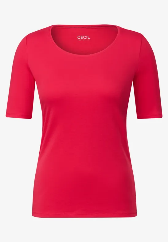 Thumbnail - Cecil Damen T-Shirt in Unifarbe in Rot, Gr: M
