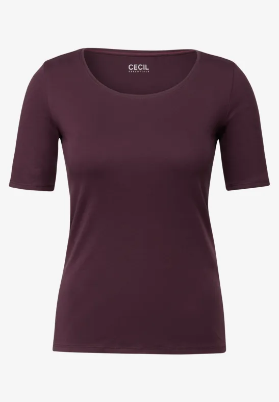 Thumbnail - Cecil Damen T-Shirt in Unifarbe in Rot, Gr: XL