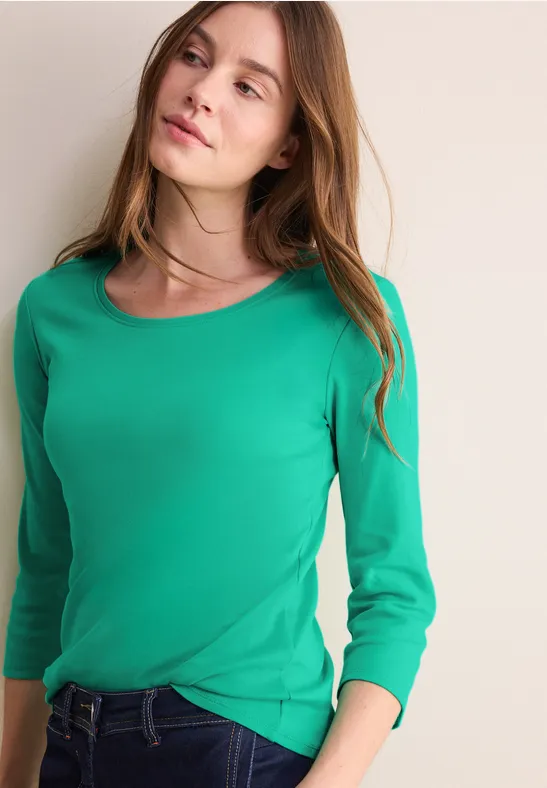 cecil Basic Shirt mit Rundhals