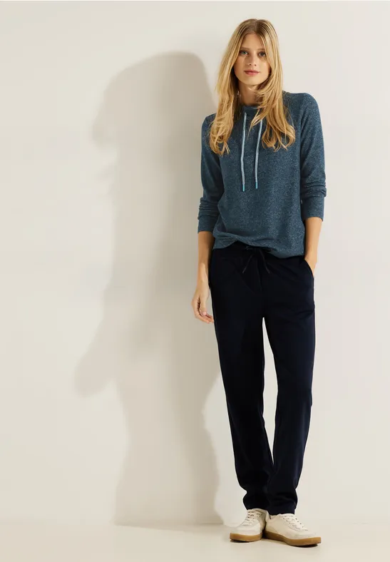Thumbnail - Cecil Damen Cosy Tunnelzug Shirt in Blau, Gr: XXL