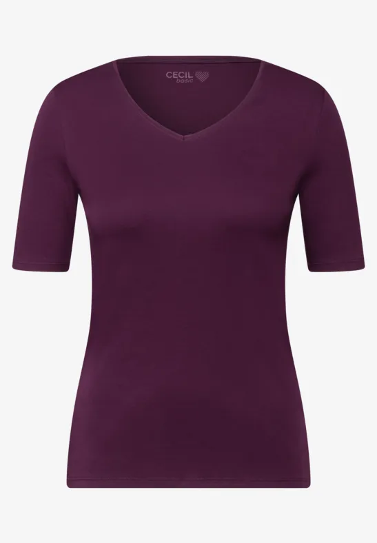 Thumbnail - Cecil Damen V-Neck T-Shirt in Pink, Gr: M