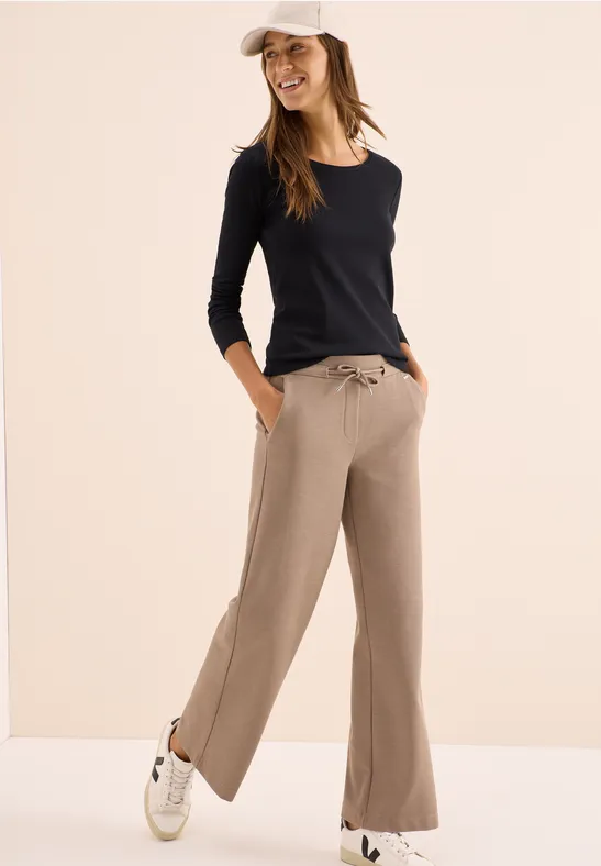 cecil Langarmshirt Rundhals Organic Cotton Schwarz