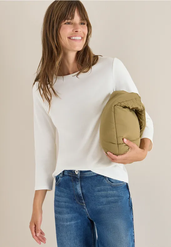 cecil Shirt U-Boot 3/4 Organic Cotton Weiss