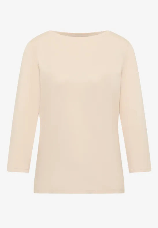 Thumbnail - Cecil Damen Basic U-Boot Shirt in Beige, Gr: M