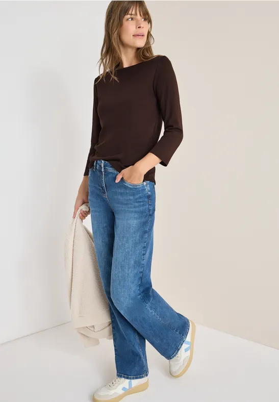 Cecil Dames Basic onderzeeër shirt in Bruin, Gr: S