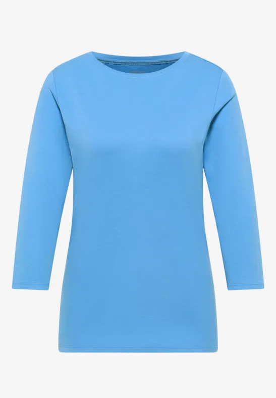 Thumbnail - Cecil Damen Basic U-Boot Shirt in Blau, Gr: L