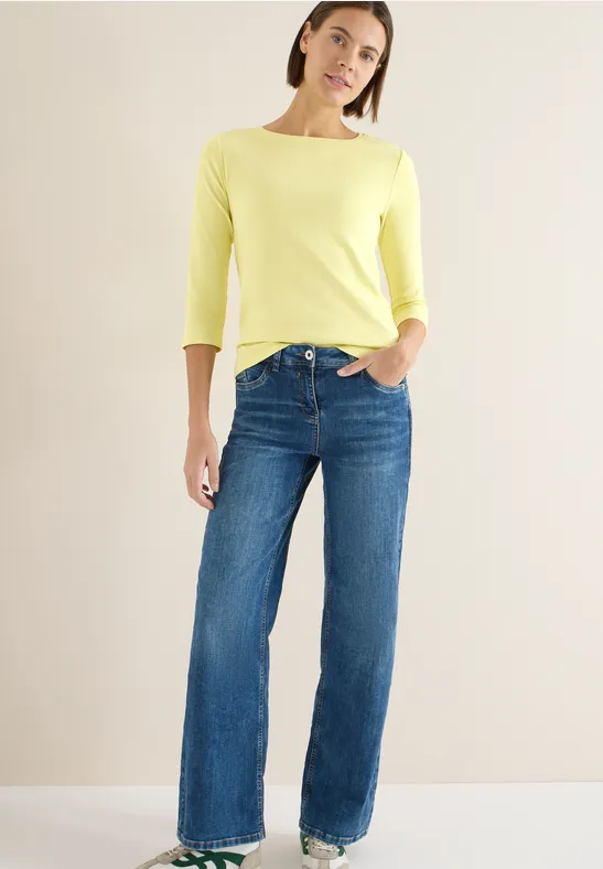 Thumbnail - Cecil Damen Basic Shirt in Unifarbe in Gelb, Gr: M