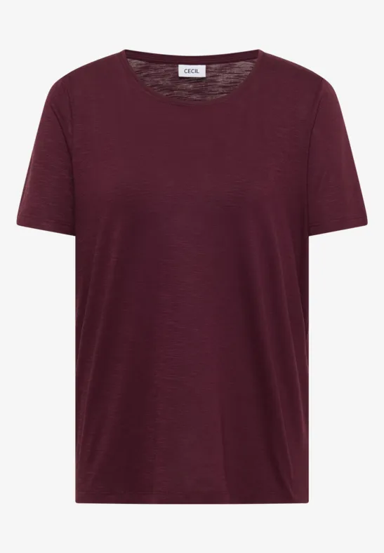 Thumbnail - Cecil Damen Basic T-Shirt mit Rundhals in Rot, Gr: L