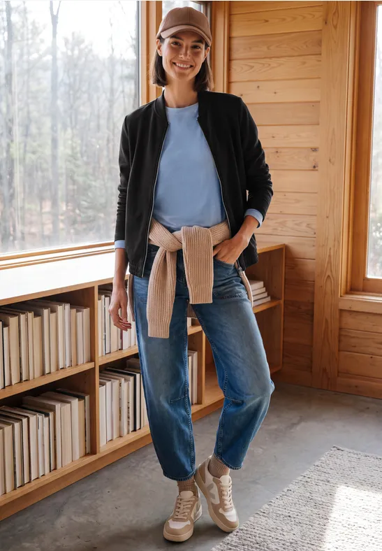 Jersey blouson met ritssluiting