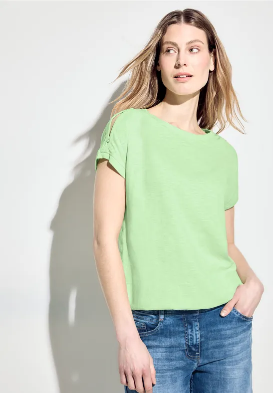 cecil T-Shirt mit Knopfdetail Grün