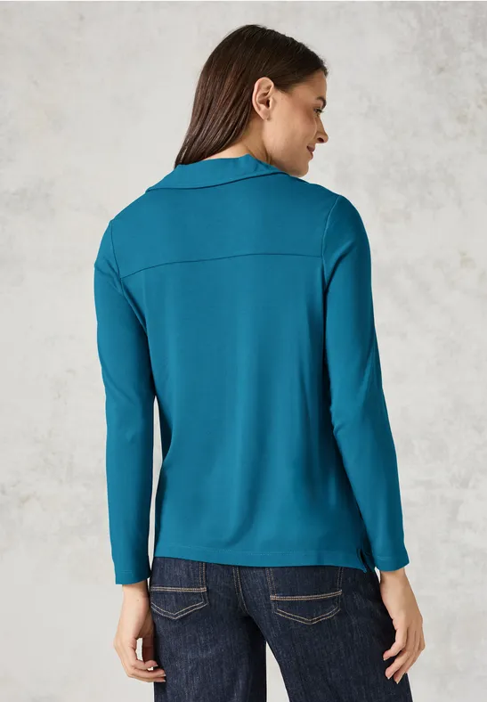 Blusenshirt mit Materialmix günstig online kaufen