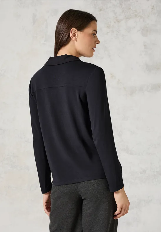 Blusenshirt mit Materialmix günstig online kaufen