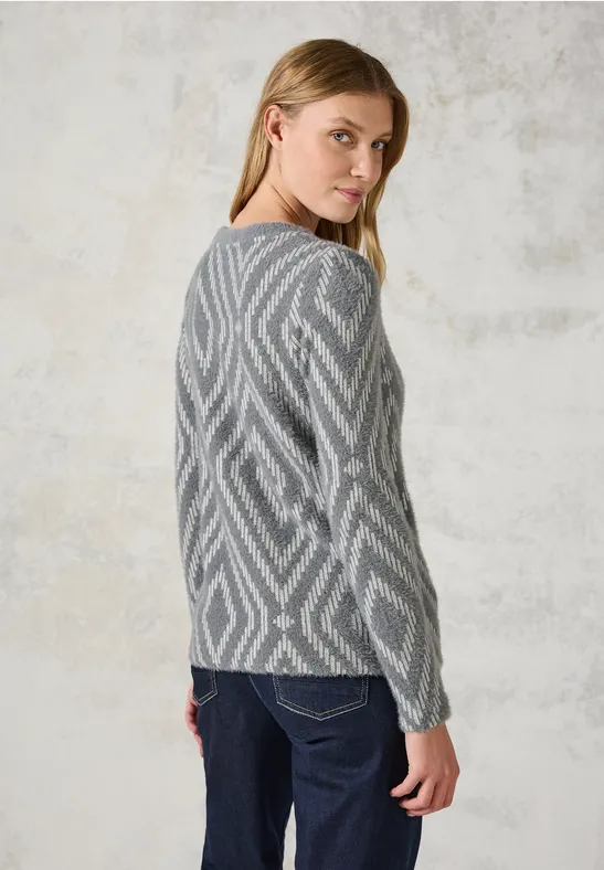 Cecil Langarmshirt Jacquard günstig online kaufen