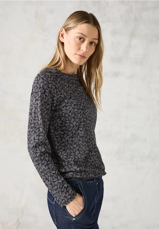 Cecil Dames Shirt met boothals in Grijs, Gr: XXL
