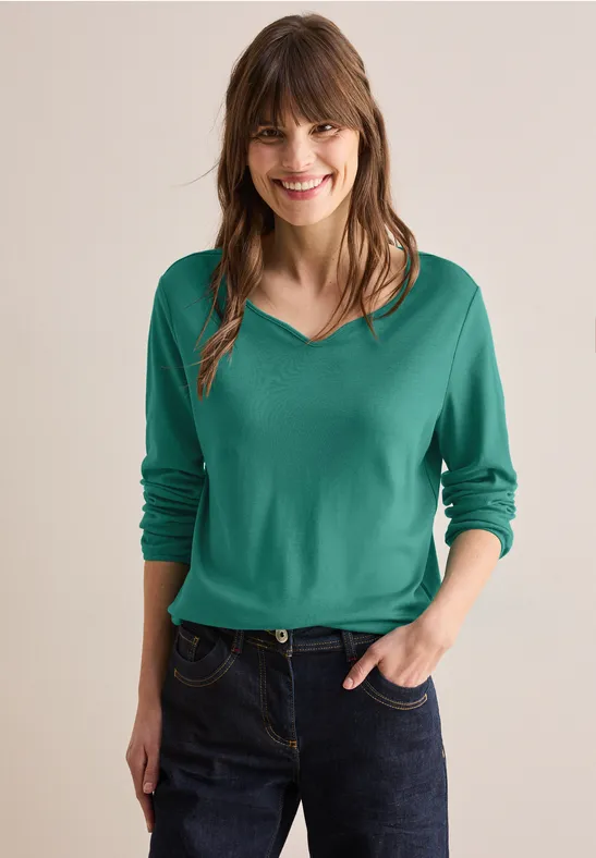 Cecil Dames Shirt met lange mouwen in Groen, Gr: XL