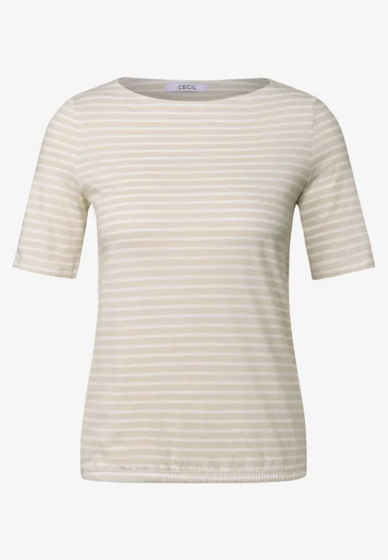 Thumbnail - Cecil Damen Basic Kurzarmshirt in Beige, Gr: 3XL