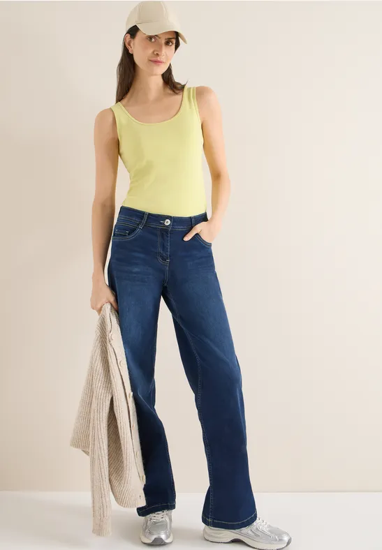 Thumbnail - Cecil Damen Basic Top in Unifarbe in Gelb, Gr: XXL