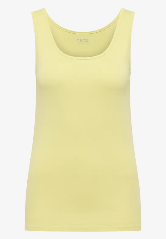Thumbnail - Cecil Damen Basic Top in Unifarbe in Gelb, Gr: XXL
