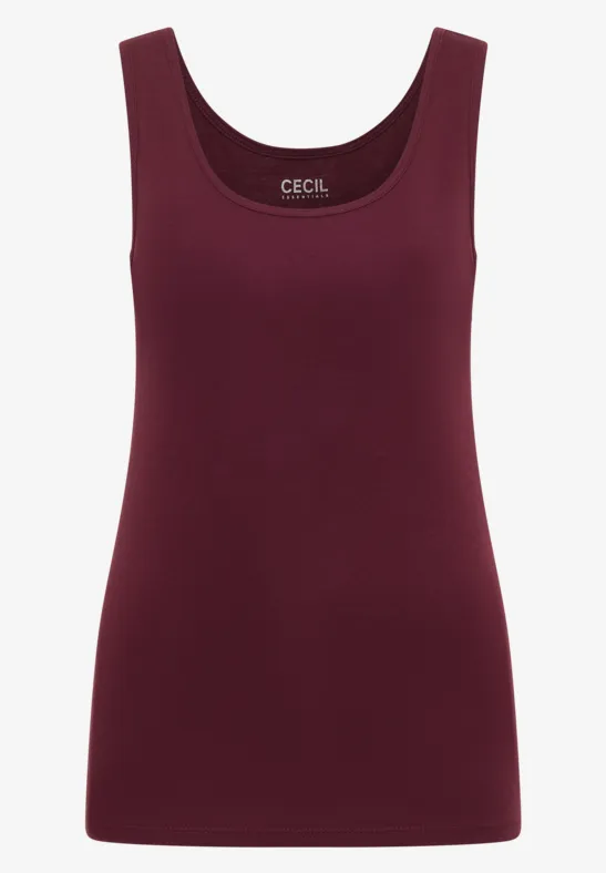 Thumbnail - Cecil Damen Basic Top mit Rundhals aus Baumwolle in Rot, Gr: L
