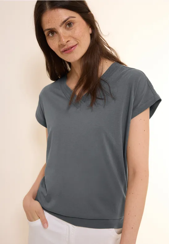 Cecil Dames Shirt met V-hals in Grijs, Gr: XXL