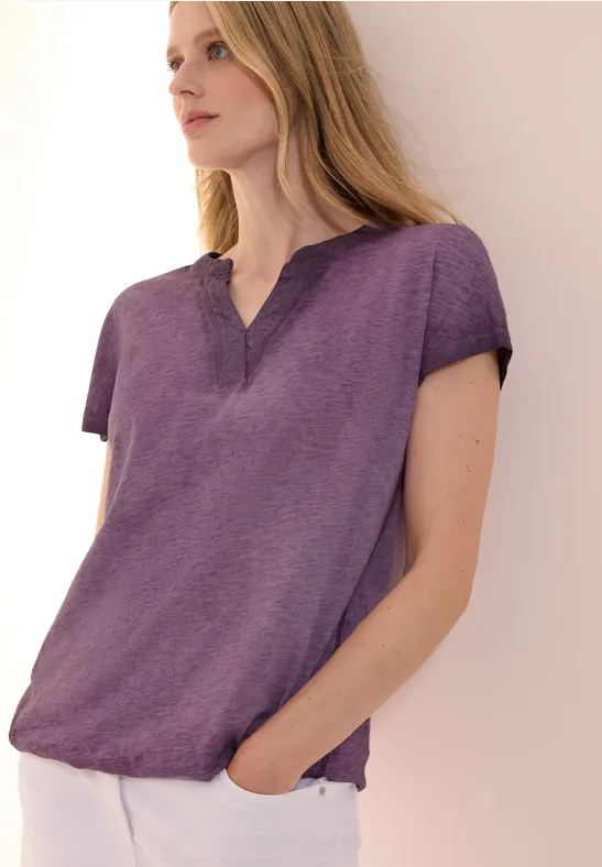 cecil T-Shirt Washed-Optik Baumwolle Pink