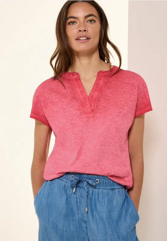 Cecil Dames Shirt met gewassen look in Rood, Gr: XS