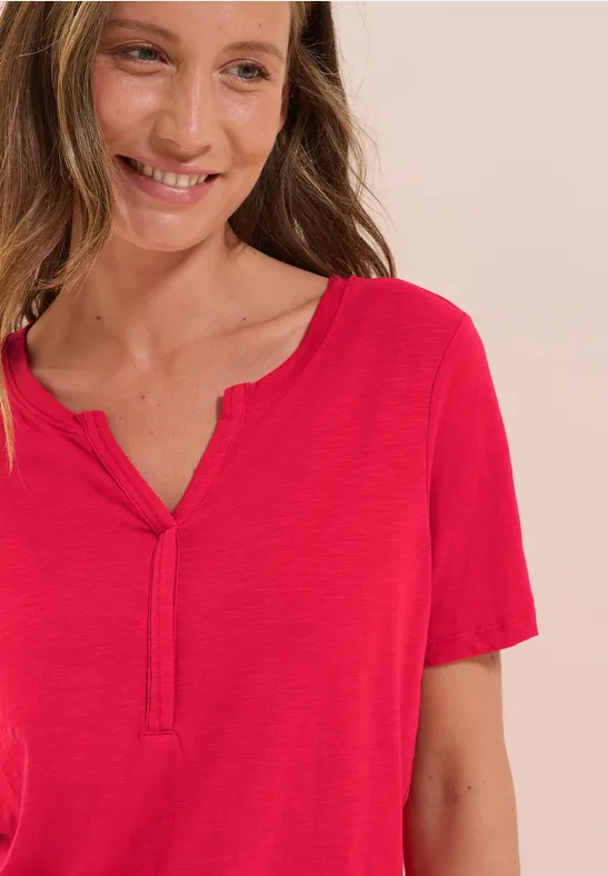 cecil T-Shirt Tunika-Look Baumwolle Rot