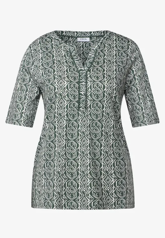 Thumbnail - Cecil Damen Shirt im Tunika-Look in Grün, Gr: M