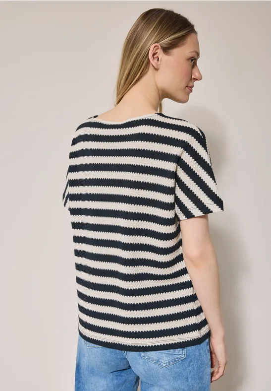 Gestreiftes Strukturshirt günstig online kaufen