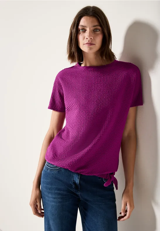Cecil T-Shirt, mit Knotendetail am Saum günstig online kaufen