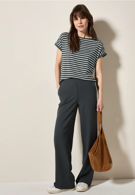 Thumbnail - Cecil Damen Gestreiftes T-Shirt in Grün, Gr: XS