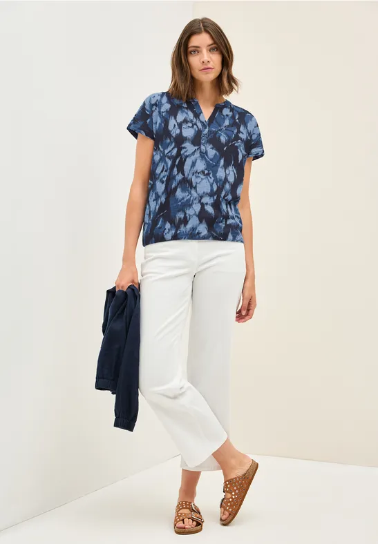 Thumbnail - Cecil Damen Print-Shirt im Tunika-Look in Blau, Gr: M