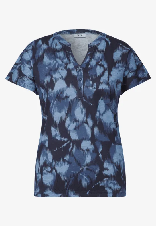 Thumbnail - Cecil Damen Print-Shirt im Tunika-Look in Blau, Gr: M