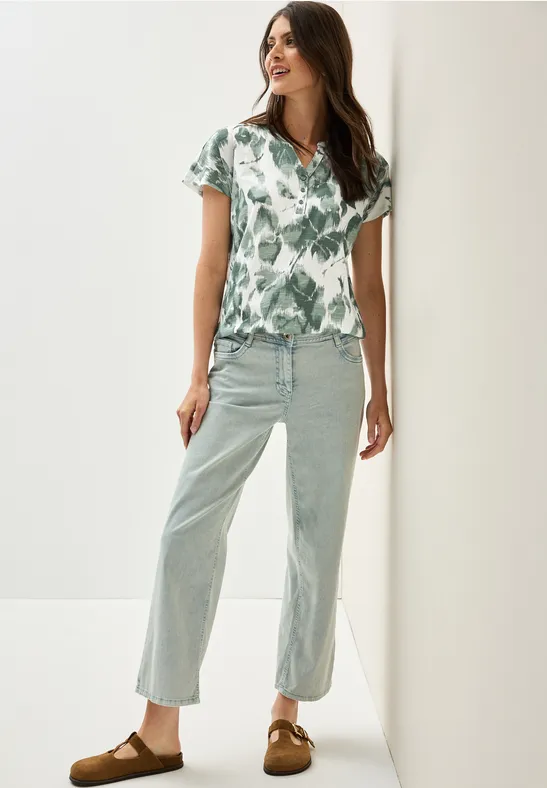 Thumbnail - Cecil Damen Print-Shirt im Tunika-Look in Grün, Gr: M