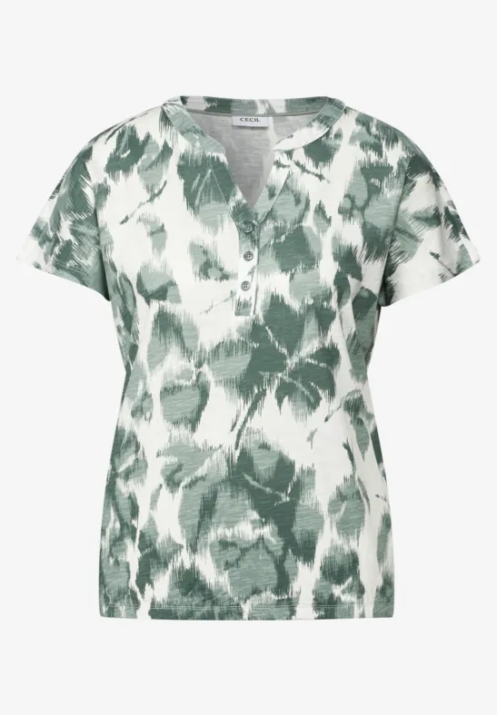 Thumbnail - Cecil Damen Print-Shirt im Tunika-Look in Grün, Gr: M