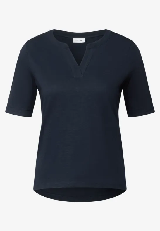 Thumbnail - Cecil Damen T-Shirt im Tunika-Look in Blau, Gr: M